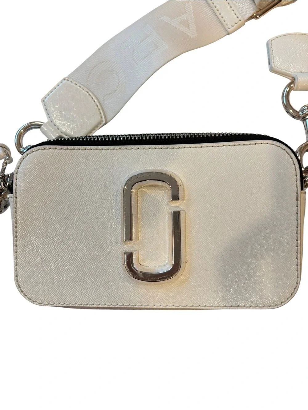 Marc Jacobs White Snapshot Camera Crossbody with Double-J Logo